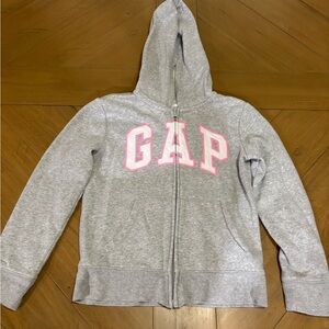 GAP Kids Gray Hoodie with Pink Logo